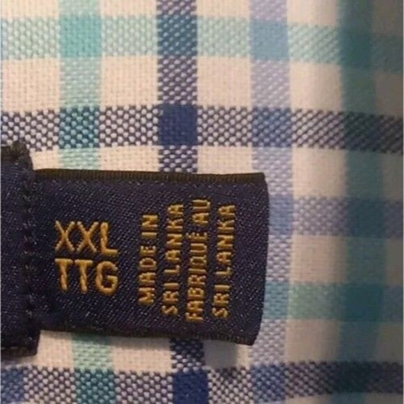 Ralph Lauren Men’s XXL Blue Check Shirt – Long Sleeve – Button Front Classic Fit - Picture 5 of 7